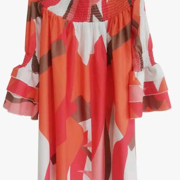 Abstract Print Ruffle Dress - Picture 5 of 7